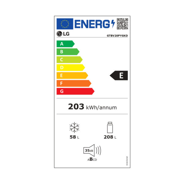 LG GTBV20PYGKD Ψυγείο Δίπορτο 266lt Total NoFrost Υ168xΠ55.5xΒ63.7εκ. Inox - Image 2