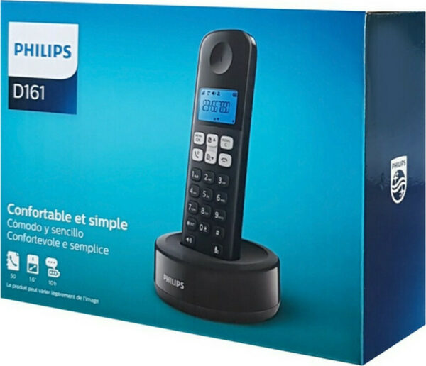 Philips D161 Ασύρματο Τηλέφωνο με Ελληνικό Μενού Μαύρο - Image 5