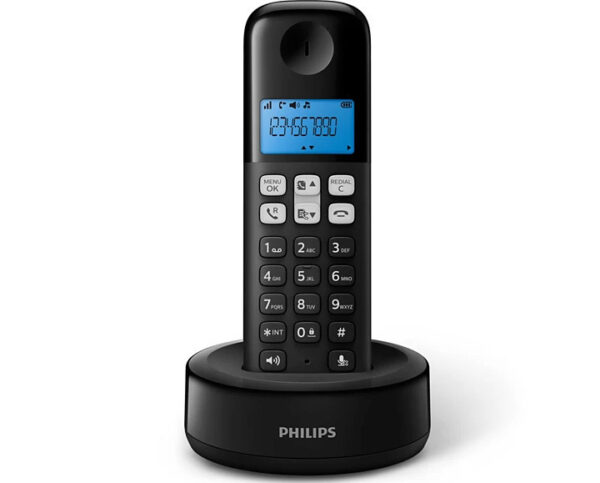 Philips D161 Ασύρματο Τηλέφωνο με Ελληνικό Μενού Μαύρο