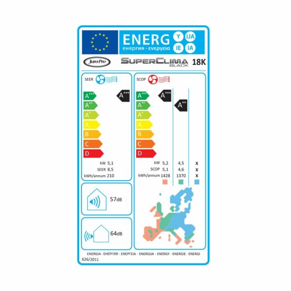 Juro-Pro Superclima 18K Black Κλιματιστικό Inverter 18000 BTU A++/A+++ με Wi-Fi - Image 5
