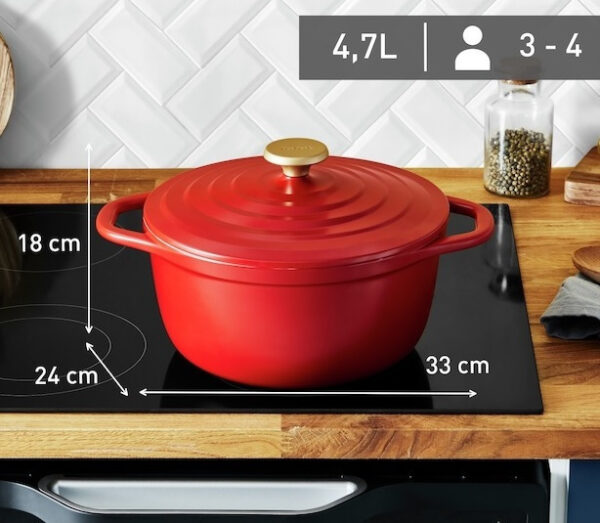Tefal Air Γάστρα Στρογγυλή από Χυτό Αλουμίνιο 24x24cm E25446 - Image 5