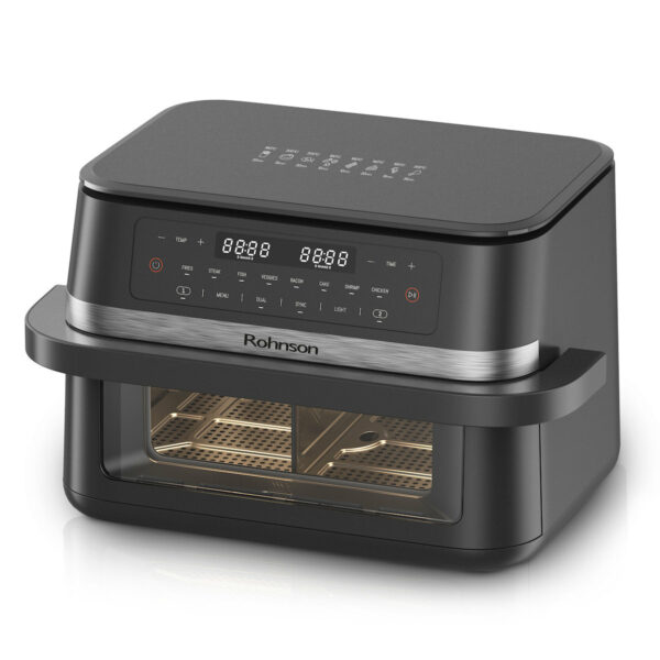 Rohnson R-2881 Air Fryer με Διπλό Αποσπώμενο Κάδο 11.5lt Γκρι - Image 3
