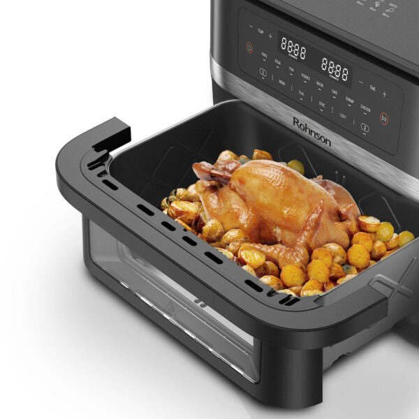 Rohnson R-2881 Air Fryer με Διπλό Αποσπώμενο Κάδο 11.5lt Γκρι - Image 6