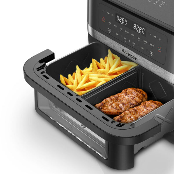 Rohnson R-2881 Air Fryer με Διπλό Αποσπώμενο Κάδο 11.5lt Γκρι - Image 7