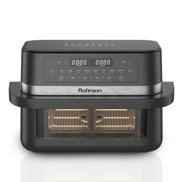 Rohnson R-2881 Air Fryer με Διπλό Αποσπώμενο Κάδο 11.5lt Γκρι - Image 2