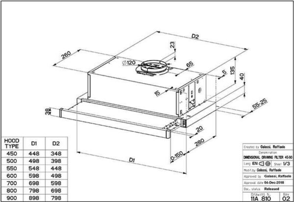 Faber Telescopic T3100 Inox Συρόμενος Απορροφητήρας 60cm Inox - Image 4