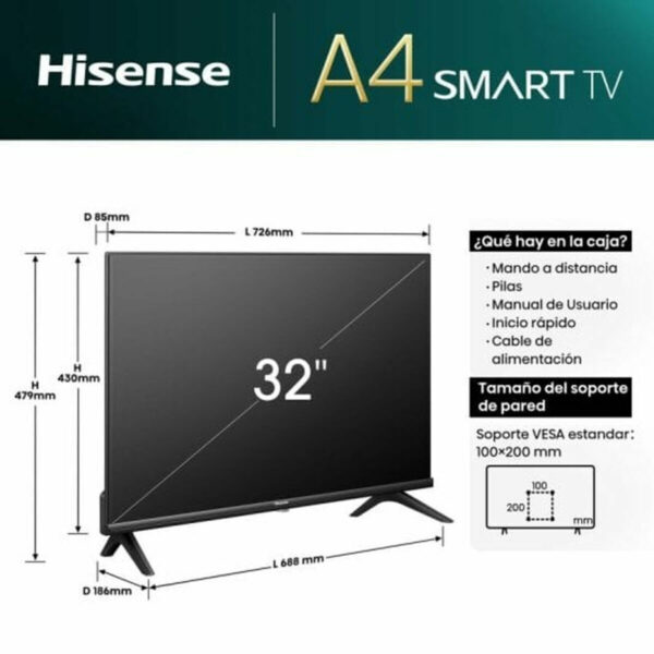 TV Hisense LED H32A4N 32" Smart HD - Image 4