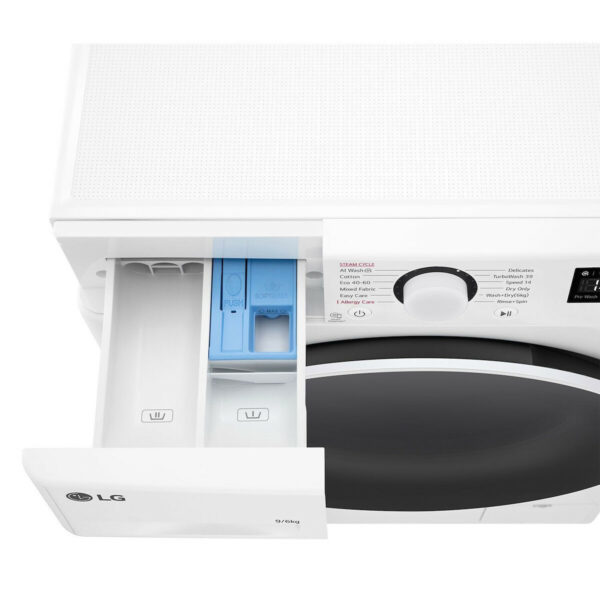 LG D4R5009TSWW Πλυντήριο-Στεγνωτήριο Ρούχων 9kg/6kg Ατμού 1400 Στροφές - Image 5