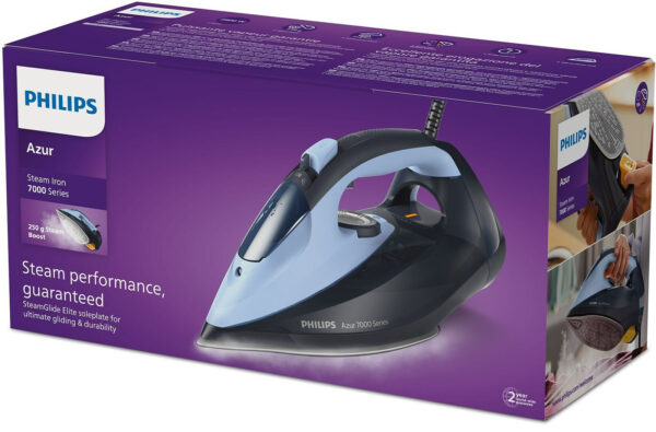 Philips DST7041/20 Σίδερο Ατμού 2800W με Αντικολλητική Πλάκα και Συνεχόμενη Παροχή 50gr/min Light/Dark Blue - Image 3