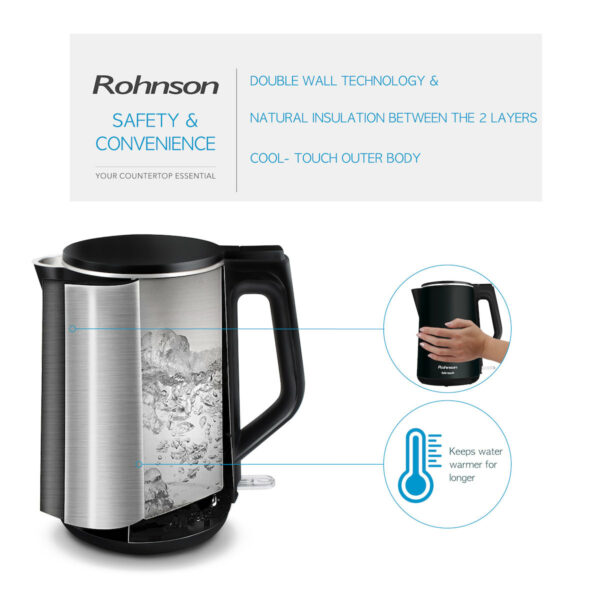 Rohnson R-7528 Βραστήρας 1.5lt 2200W Μαύρος - Image 4