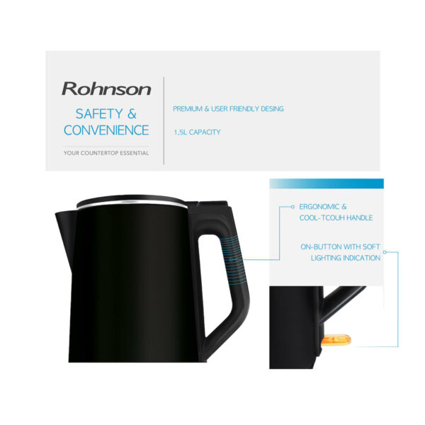 Rohnson R-7528 Βραστήρας 1.5lt 2200W Μαύρος - Image 6
