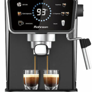 Rohnson Hot & Cold R-98015 Αυτόματη Μηχανή Espresso 1350W Πίεσης 20bar Μαύρη