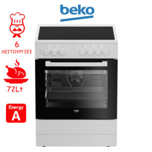 Beko CUV 6710 B Κουζίνα 72lt με Κεραμικές Εστίες Π60εκ. Λευκή