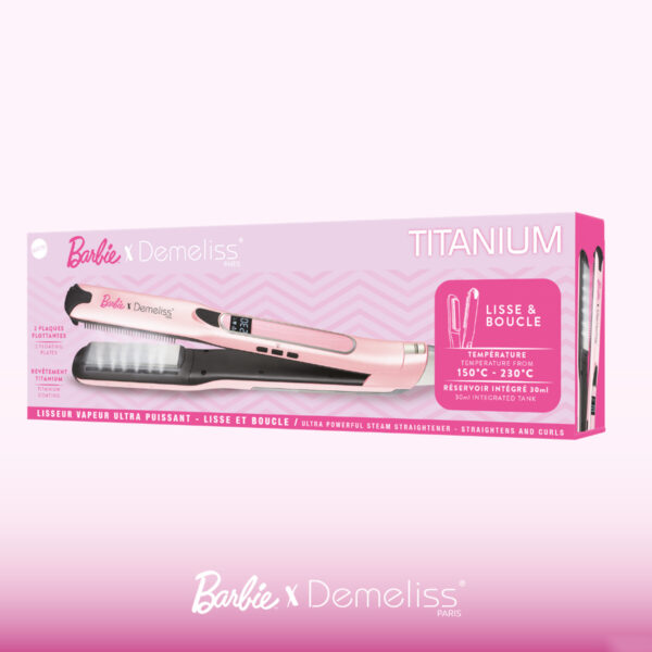 DEMELISS BARBIE TITANIUM SA-2202 Ψηφιακή Πρέσα Μαλλιών Με Ατμό & Πλάκες Τιτανίου 230˚C - Image 4