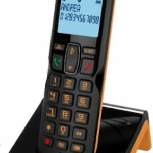 Alcatel S280 Ασύρματο Τηλέφωνο με Ελληνικό Μενού Μαύρο/Πορτοκαλί