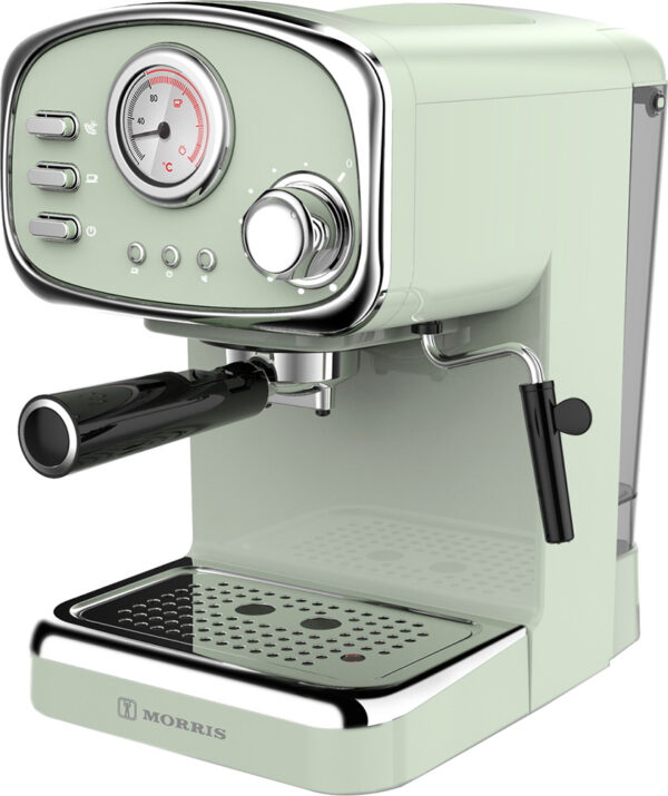 Morris R20807EMG Μηχανή Espresso 1100W Πίεσης 20bar Πράσινη