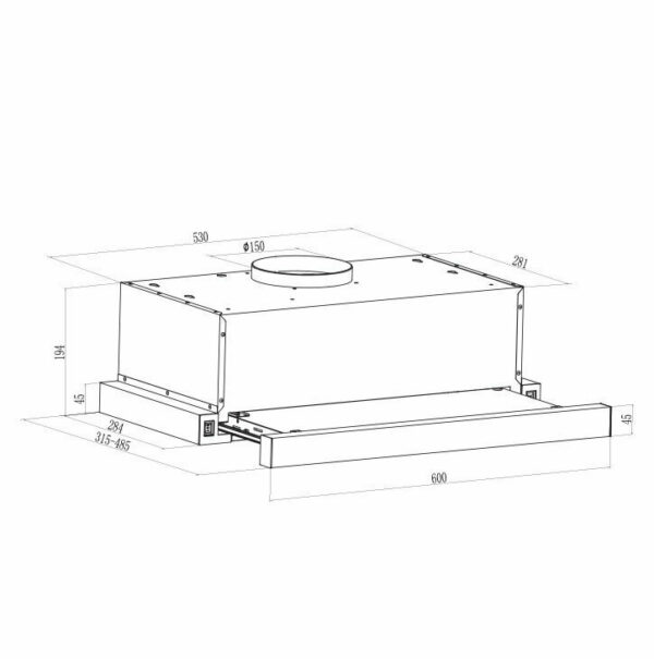 Gruppe Kyma Συρόμενος Απορροφητήρας 60cm Inox - Image 4