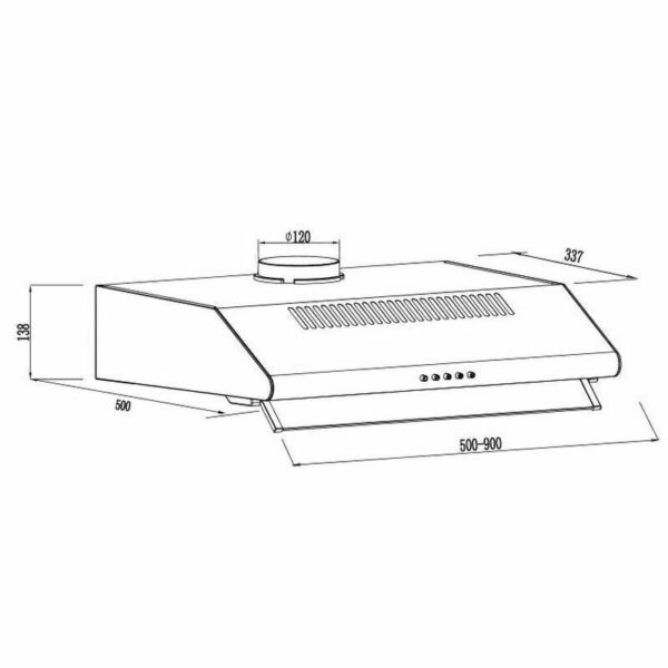Gruppe Pratico 600 S-3002A-A01-M29-600 Ελεύθερος Απορροφητήρας 60cm Λευκός - Image 9