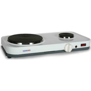 Thermogatz Gs 1950 Επιτραπέζια Εστία Εμαγιέ Διπλή Λευκή