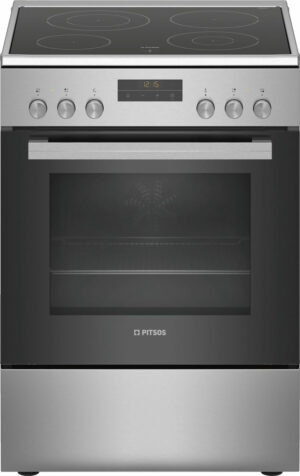 Pitsos PHN039350 Κουζίνα 66lt με Κεραμικές Εστίες Π60εκ. Inox