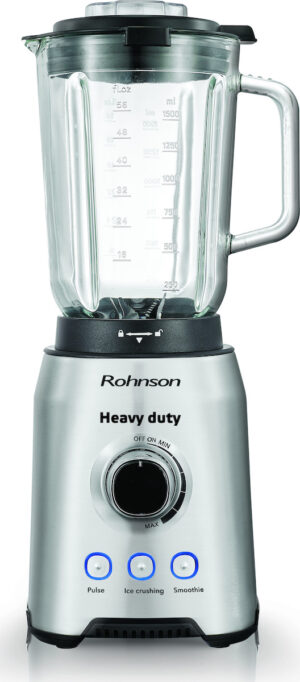 Rohnson R-583 Μπλέντερ για Smoothies με Γυάλινη Κανάτα 1.5lt 1400W Inox