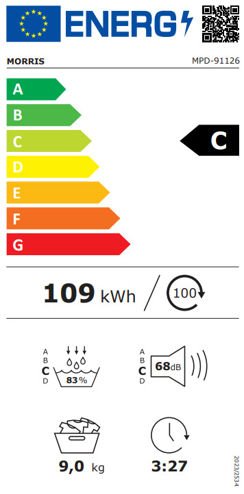 Morris MPD-91126 Στεγνωτήριο 9kg με Αντλία Θερμότητας - Image 3