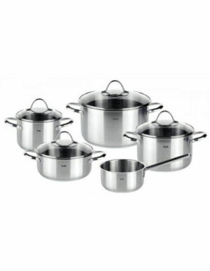 Fissler Paris Line Σετ Κατσαρόλες από Ανοξείδωτο Ατσάλι Ασημί 5τμχ