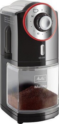 Melitta Molino Ηλεκτρικός Μύλος Καφέ 100W με Χωρητικότητα 200gr και 17 Επίπεδα Άλεσης Κόκκινος
