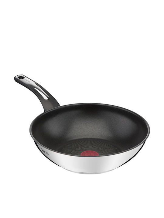 Tefal Emotion Wok από Ανοξείδωτο Ατσάλι με Αντικολλητική Επίστρωση 28cm E30019