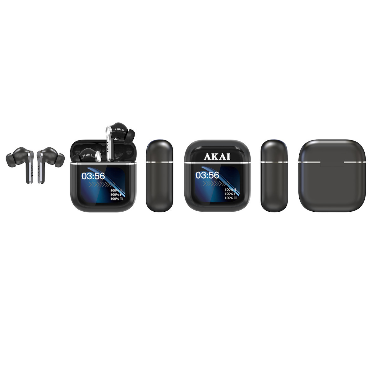 Akai BTE-J600BK In-ear Bluetooth Handsfree Ακουστικά με Θήκη Φόρτισης Black - Image 4
