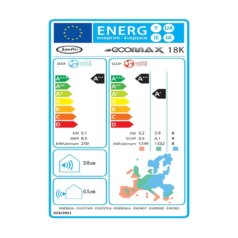 Juro Pro Ecomax Κλιματιστικό 18000Btu Inverter Α+++/+++ με WiFi White - Image 5
