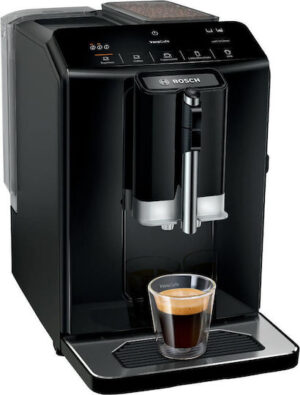 Bosch TIE20119 Αυτόματη Μηχανή Espresso 1300W Πίεσης 15bar με Μύλο Άλεσης Μαύρη